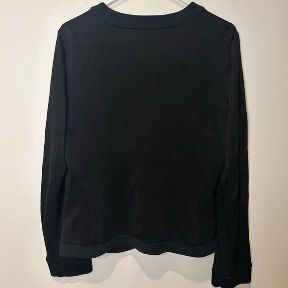 CARLISLE Black Sweater Blazer Button Front Pockets Chic Retro Glam US 14 Career - Picture 8 of 11